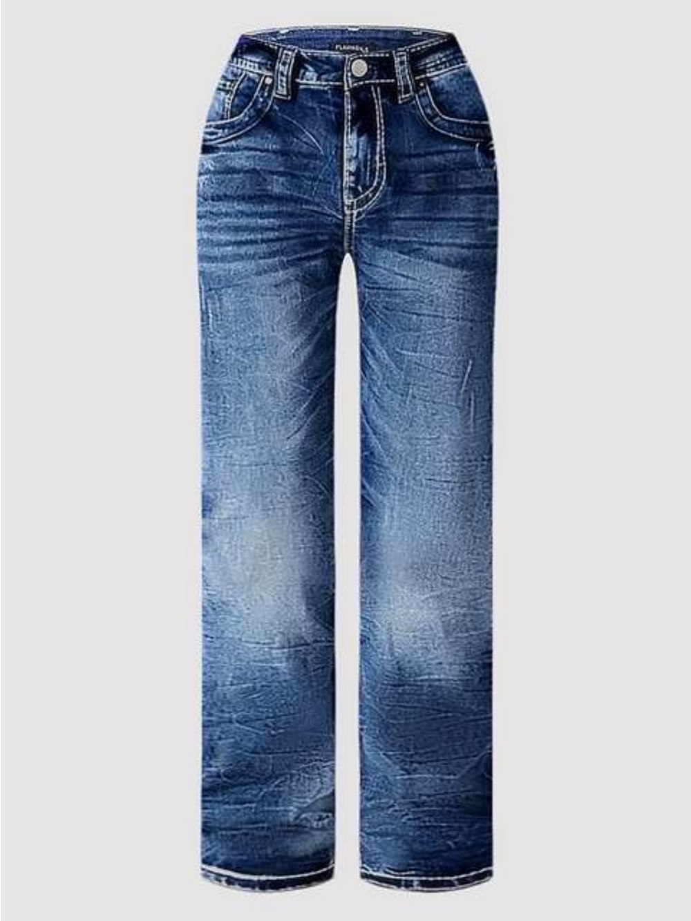 Flamingals Women’s  Blue Straight-Leg Jeans